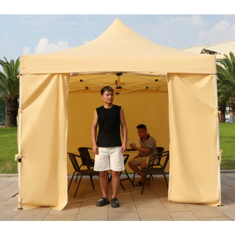 Four legged corner awning outdoor rainproof stall tent windproof fabric folding sunshade retractable awning umbrella