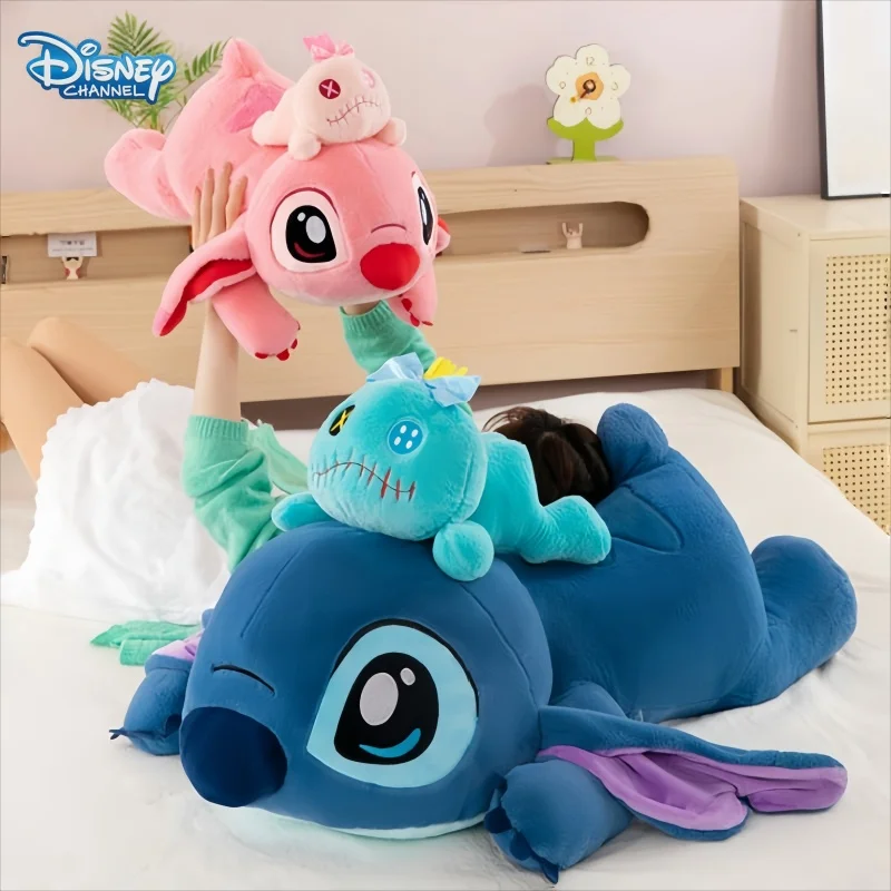 

40/60/80CM Stitch Disney Plushies Cartoon Anime Kawaii Stuffed Animal Comfortable Soft Doll Cushion Decoration Children Toy Gift