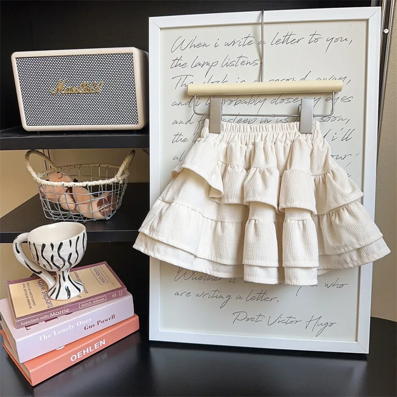 Koreanische Herbst Kinder Mädchen Röcke Cord Feste Elastische Taille Kleine Mädchen Röcke Hohe Qualität Infant Baby Mädchen Kuchen Röcke – Detail 5