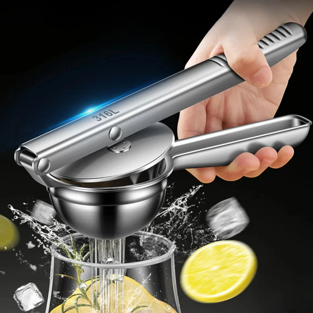 316 Stainless Steel Lemon Squeezer, Manual Citrus Juicer for Lemon & Orange, Handheld Fruit Press for Kitchen