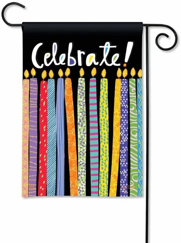 Studio M Celebrate 18 x 12 Inches, Double Sided Design, Weather & UV/Fade Resistant Polyester, Outdoor Flag Decoration f XAA SSL