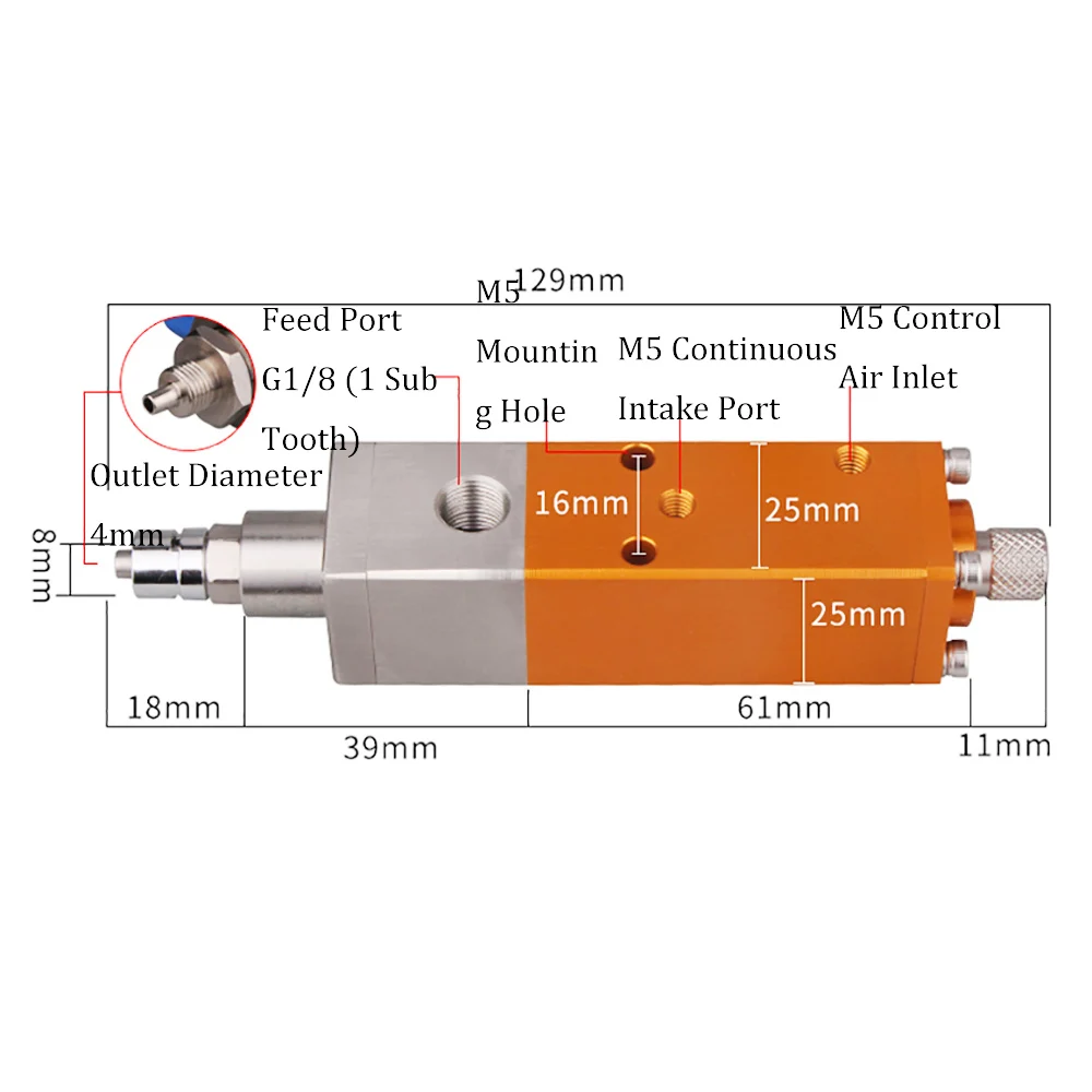 Suction Single Liquid Valve Lifting Pneumatic Dispensing Valve High Precision Dispensing Valve