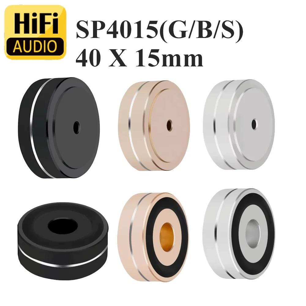 SP4010 HiFi 4Pcs 40x20mm AMP Speaker Aluminum gold solation Feet Pad Use For Turntable DAC Stereo Audio Speaker Amplifier silver