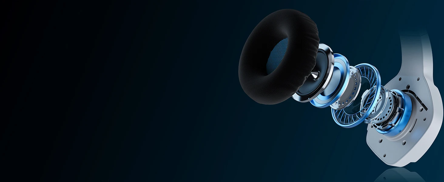 BINNUNE Dual Wireless Gaming-Headset mit Mikrofon für PC, PS4, PS5, Bluetooth-Gaming-Headset für Laptop-Computer, Gaming-Kopfhörer – Detail 9