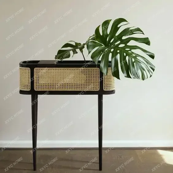 TT Modern Commerical Hotel Furniture Rattan Wicker Events Wedding Wooden Cane Sideboard Wood Metal Rattan Side Board