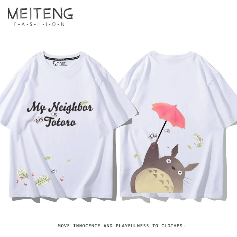 

Totoro animation around short sleeves for men and women children new summer 100% cotton loose T-shirt clothing tide ins