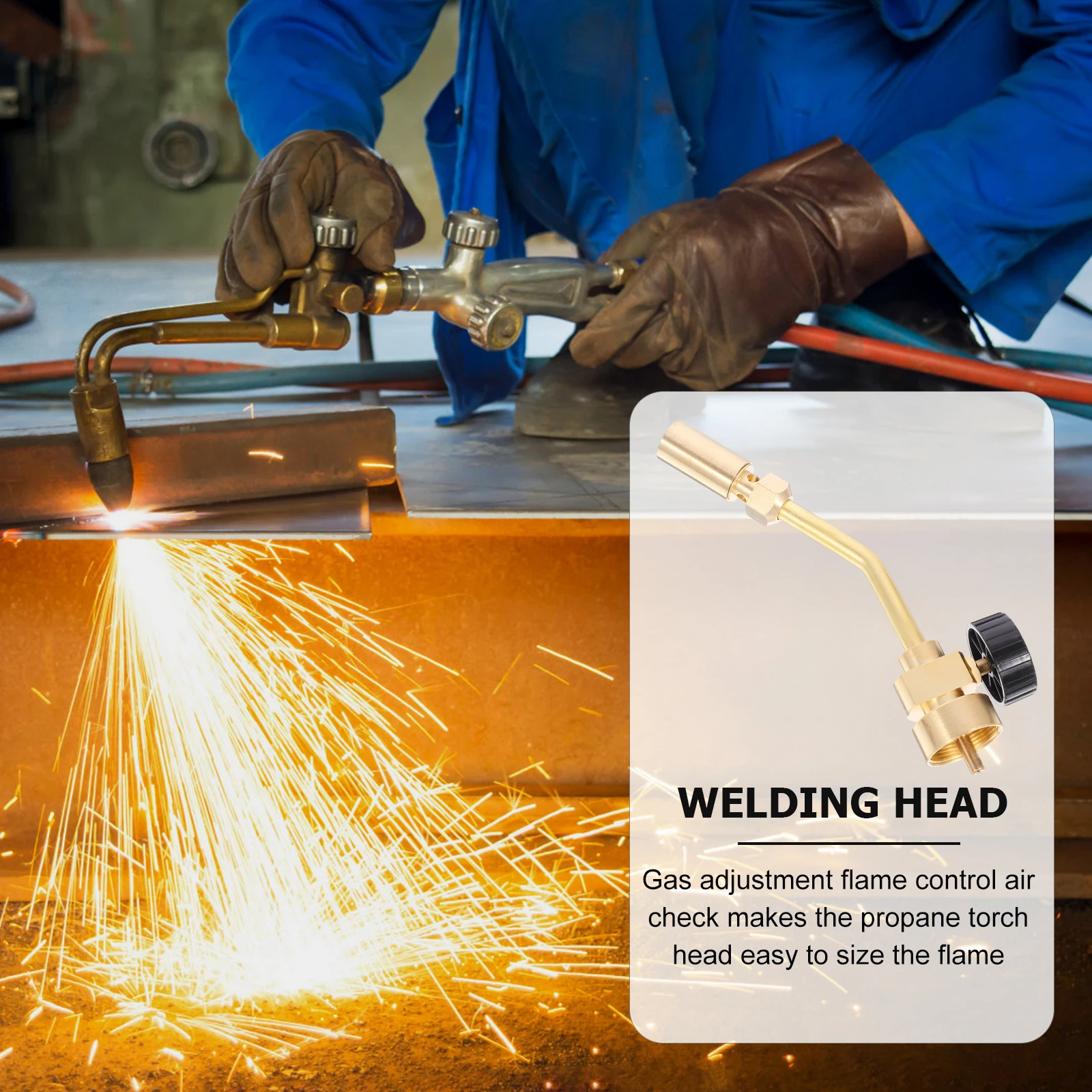 

Professional Propane Torch Welding Head Brass Gas Heating Accessories Portable Tool For Copper Pipes Soldering Flame Control