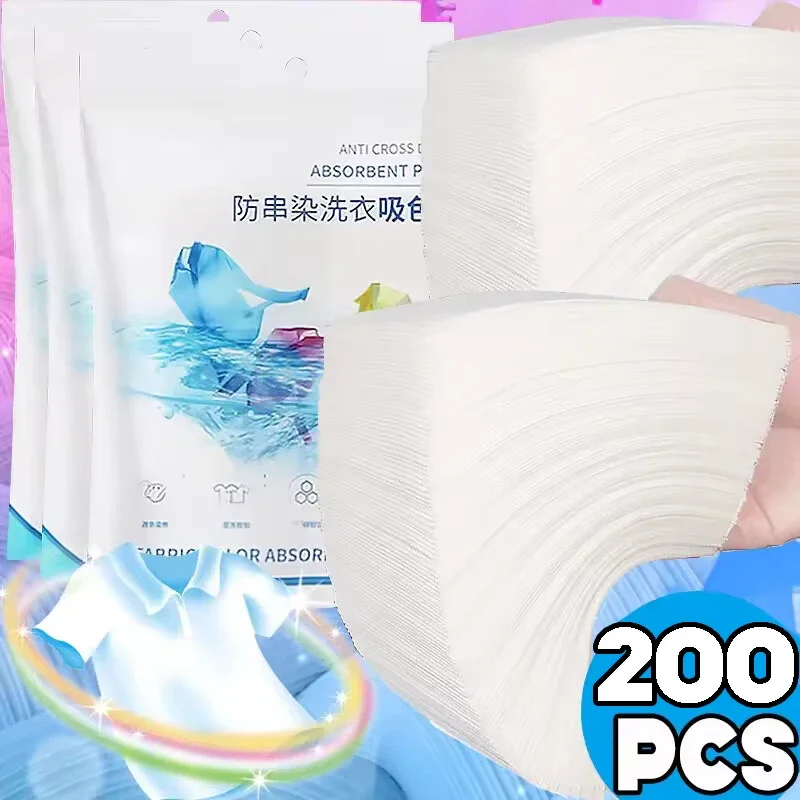 50 PCS/Bag Laundry Tablets Laundry Paper Anti-Staining Clothes Sheets Anti-String Mixing Color Absorption Washing Accessories