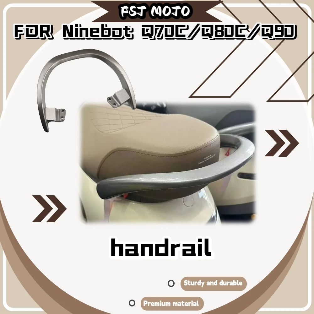 For Ninebot Q70c/Q80c/Q90 Wearproof Aluminum Grab Bar Backrest Elastic Cushion Non-Destructive Fit For Daily Family Rides