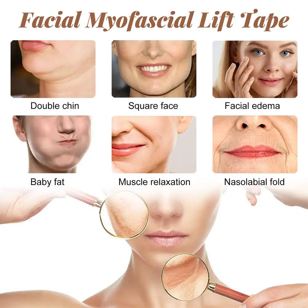 Facial Lift Tape Face Lift Tape Neck Toning Belts Anti Wrinkle Patches Anti Freeze Stickers for Firming Tightening Skin Care