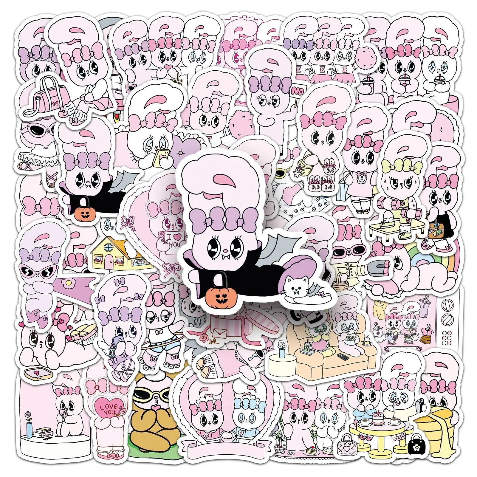 AliExpress NONE 50Pcs Esther Bunny Illustration cartoon Sticker DIY Decoratio phone Luggage Laptop Guitar Bike Skateboard fridge Kid Toy sticker