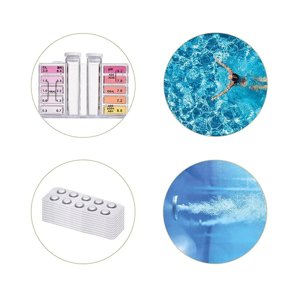 Water Test PH Strips Multipurpose Water Tester Paper 2 In 1 For PH Chlorine= Detection 100 Strips Easy Water Balance Monito