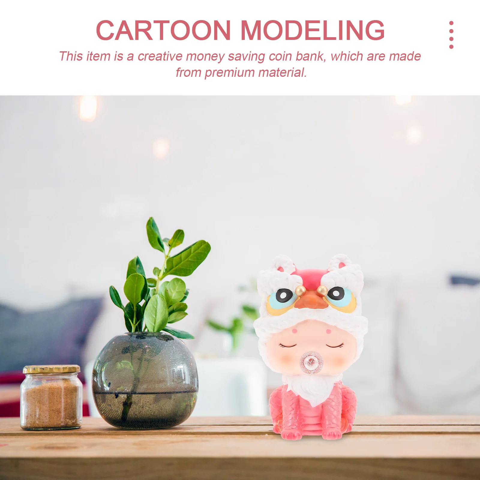 

Auspicious Beast Piggy Bank Premium Vinyl Large Capacity Coin Storage Kids Money Management Gift Saving Pot For Desktop