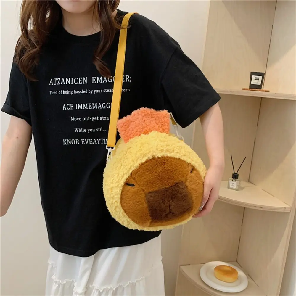 Mochila De felpa de dibujos animados Capybara, bolso cruzado de gran capacidad, Kawaii, regalo