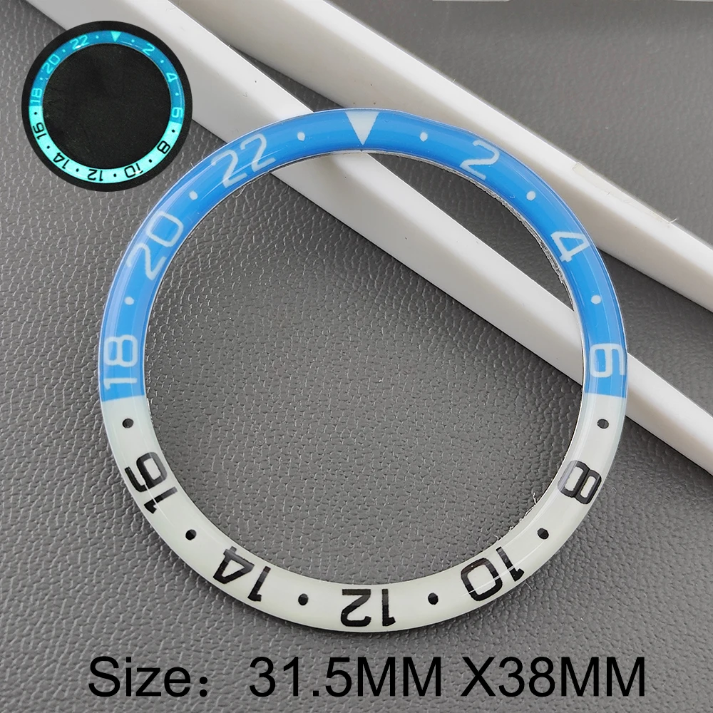 

38MM Watch Bezel Case Outer Ring SKX007 SKx011 Diver Watch Glow Resin Ring Mouth Watch Accessories Replacement Parts