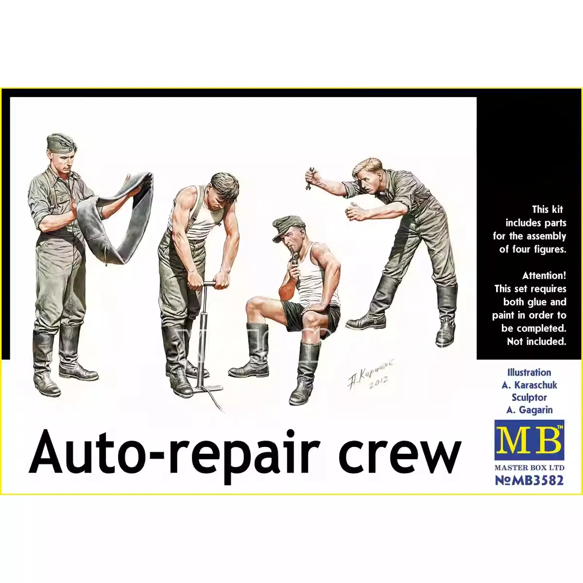 

Пластиковый сборный модельный набор Master Box MB3582 Auto-Repair Crew 1/35