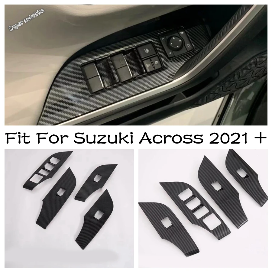 

Carbon Fiber Interior Accessories Window Switch Cover Glass Control Panel Trim 4PCS For Suzuki Across 2021 RHD Car Decorative