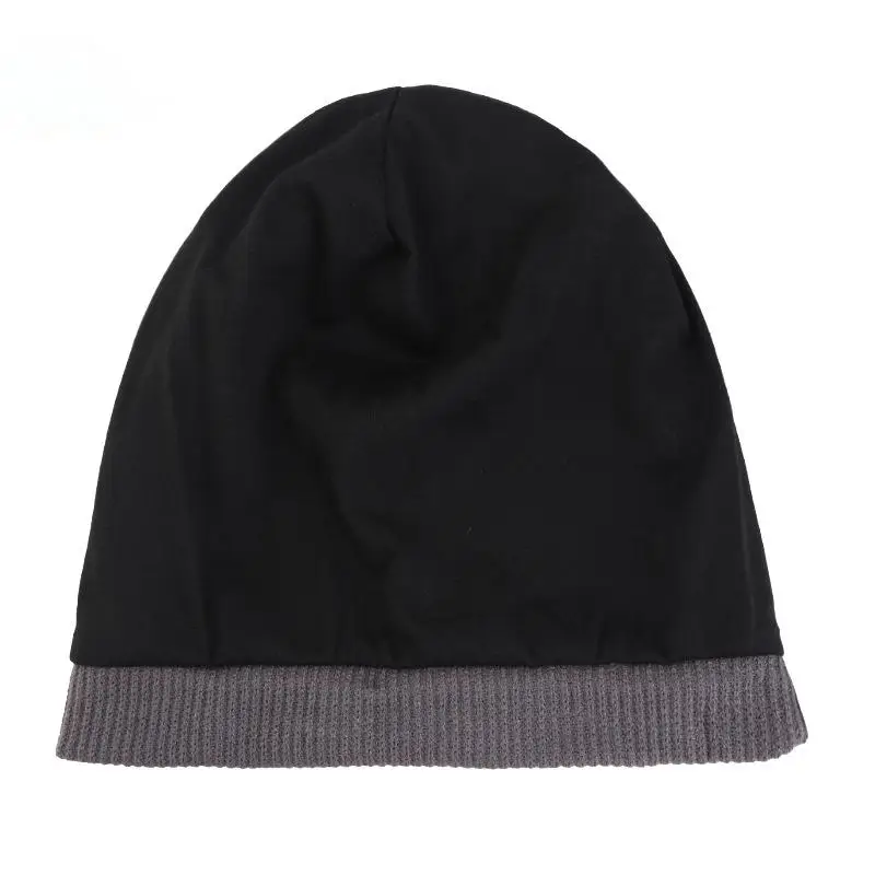 Herbst- und Winter-Feingarn-Strickmütze, doppellagig, dick, warm, Skullies, Beanies – Detail 4