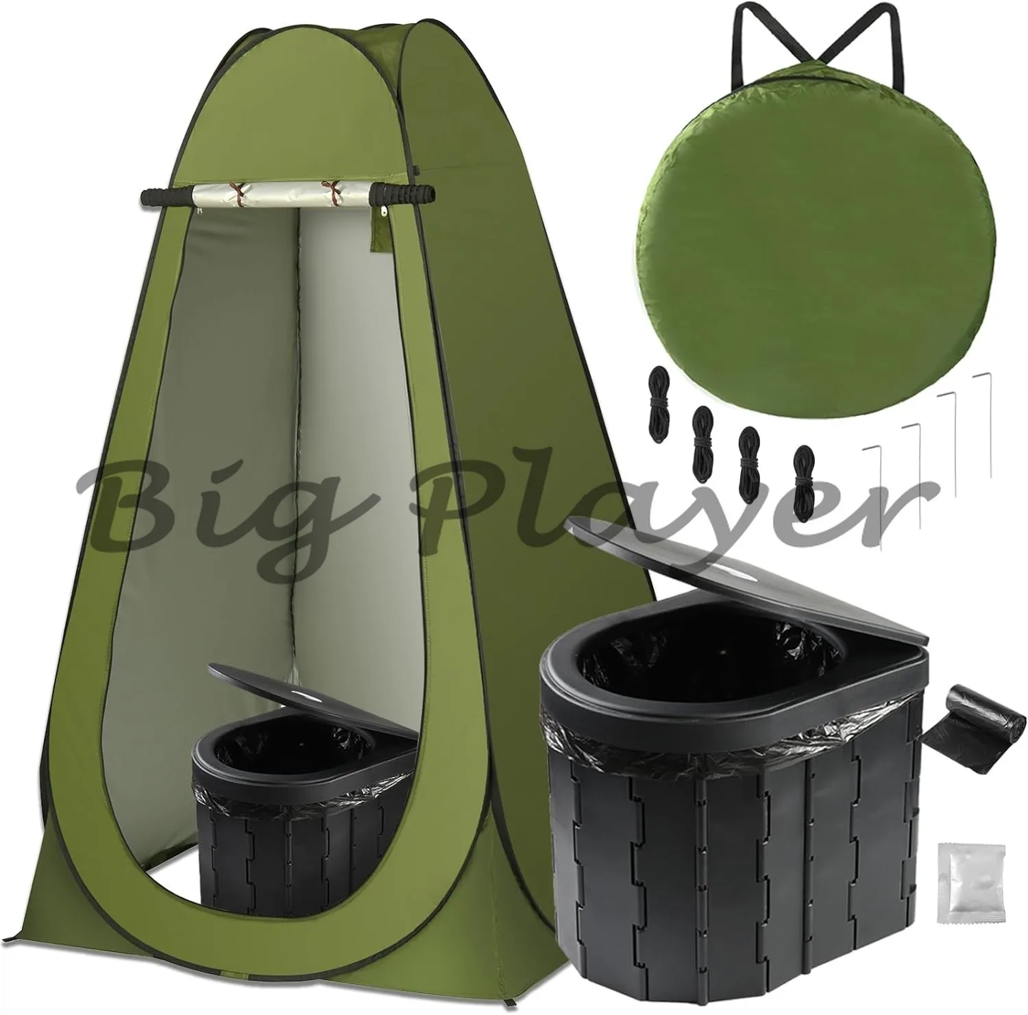 

Portable Toilet with Pop-Up Privacy Tent Camping Portable Toilet Tent Kit Folding Toilet Tent Kit Portable Pot