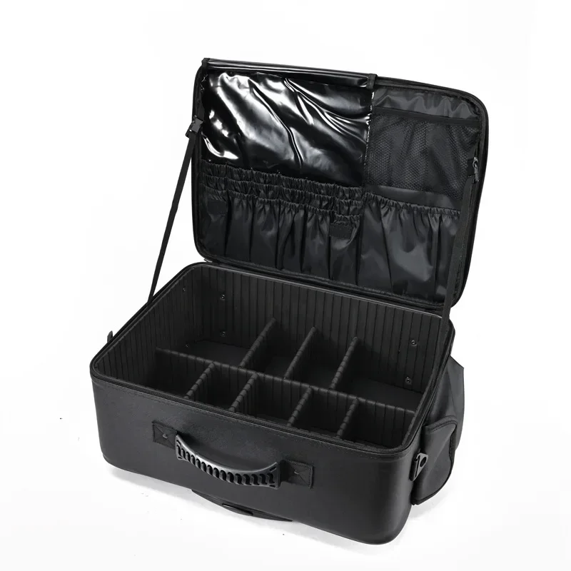 Travel Makeup Artist Bag Luggage Cosmetic Brush Storage with Wheels Beauty Tool Organizer Rolling Suitcase for Artists