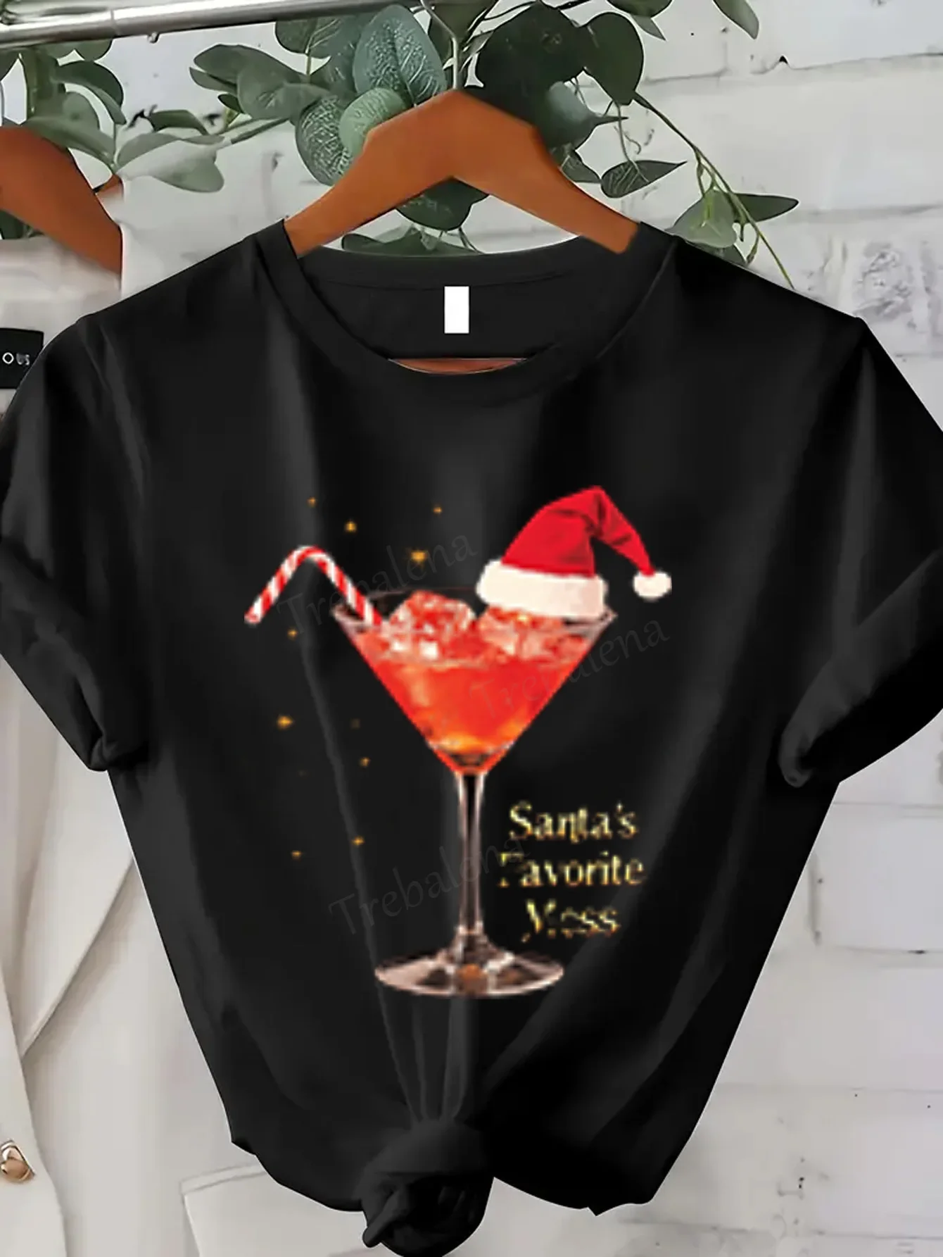 T-shirt femme T-shirt cocktail de noël préféré du père noël