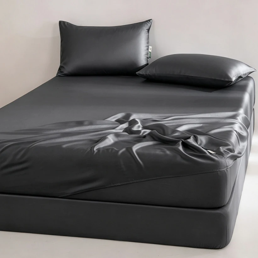 Mulberry Silk Fitted Sheet 100% Natural Silk Mattress Cover Deep Pocket Elastic Band Bed Sheets Luxury Bedding for Bedroom Hotel
