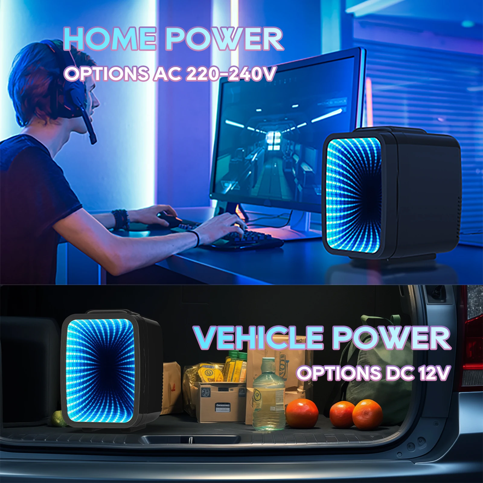 Mini nevera de 4 litros, con 6 colores diferentes, alimentación de CA220 V, funciones de calentamiento y refrigeración, modo silencioso de 25 decibelios ideal para dormir, perfecta para el hogar y un regalo ideal