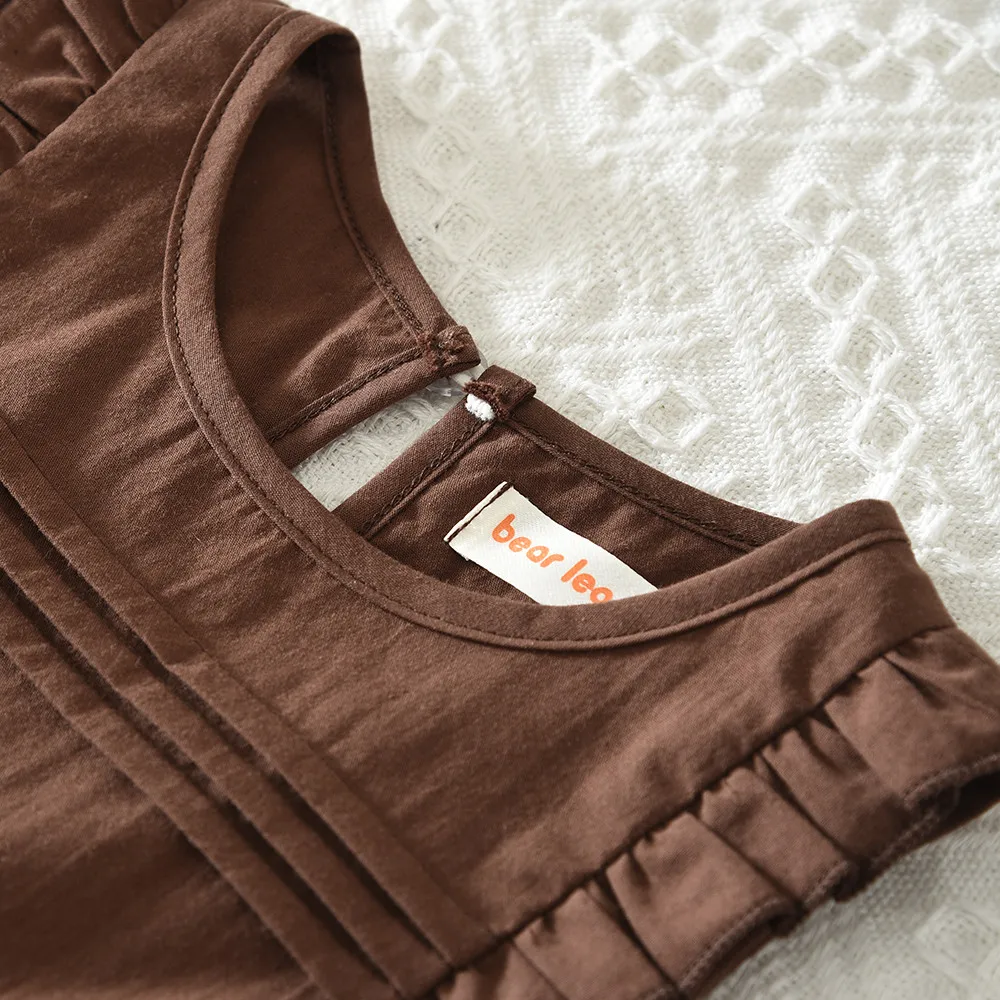 Sommer Neue Süße und Nette Mädchen Casual Kleidung Ärmellose Plissee Weste Kleid für 3-7 Jahre Alt – Detail 4