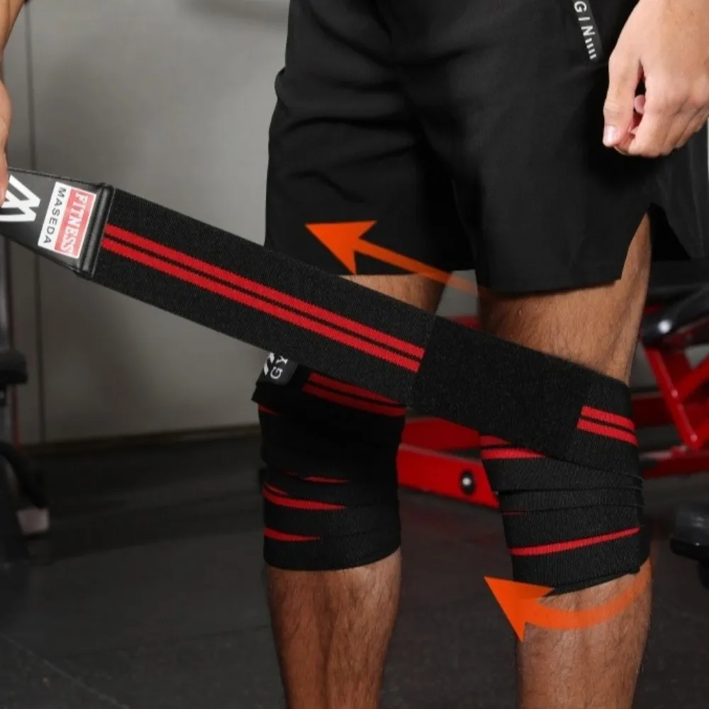 

Elastic Knee Wraps Breathable Stripe Compression Knee Support Compression Shock-absorbing Knee Protector Bands