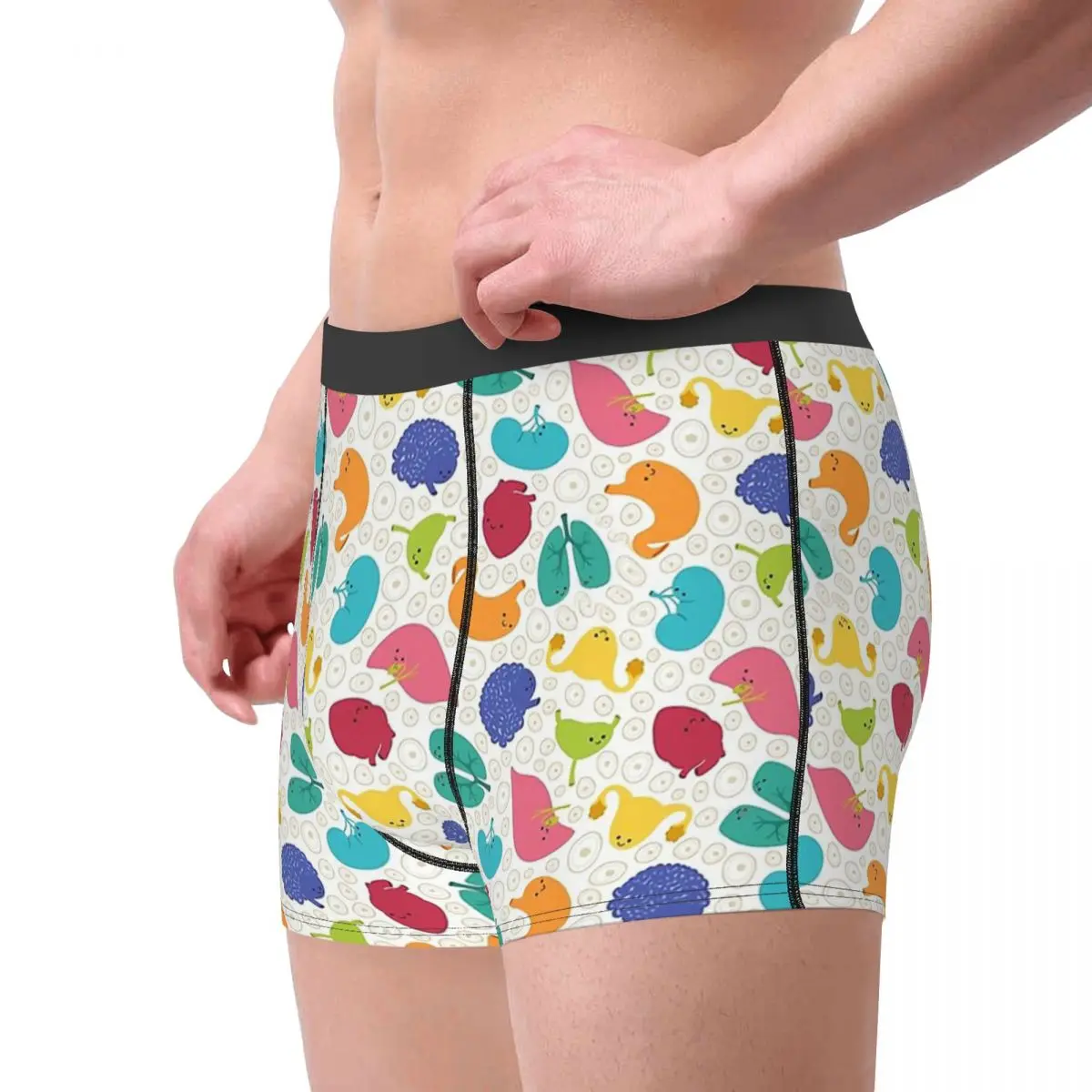 Pink Medical Doctor Cute Organs Rainbow Colors Underpants Breathbale Panties Man Underwear Ventilate Shorts Boxer Briefs