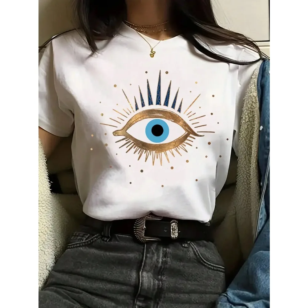 

Women's Eye Print Short Sleeve T-Shirt