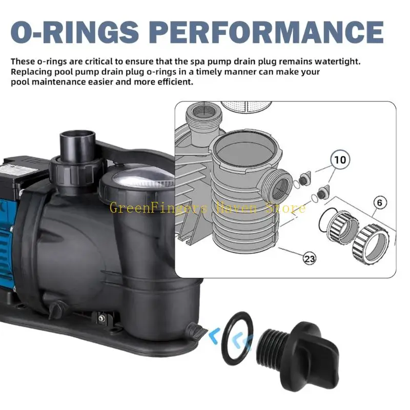 F68D Pool Pump Replacement Drain Plugs 4Pcs O Rings Seal for Filtration Use