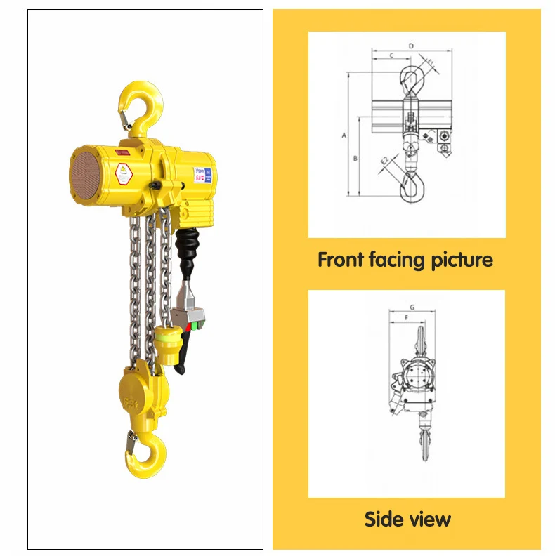 0.25t-100t Chain Pneumatic Crane Explosion Proof Running   Hoist