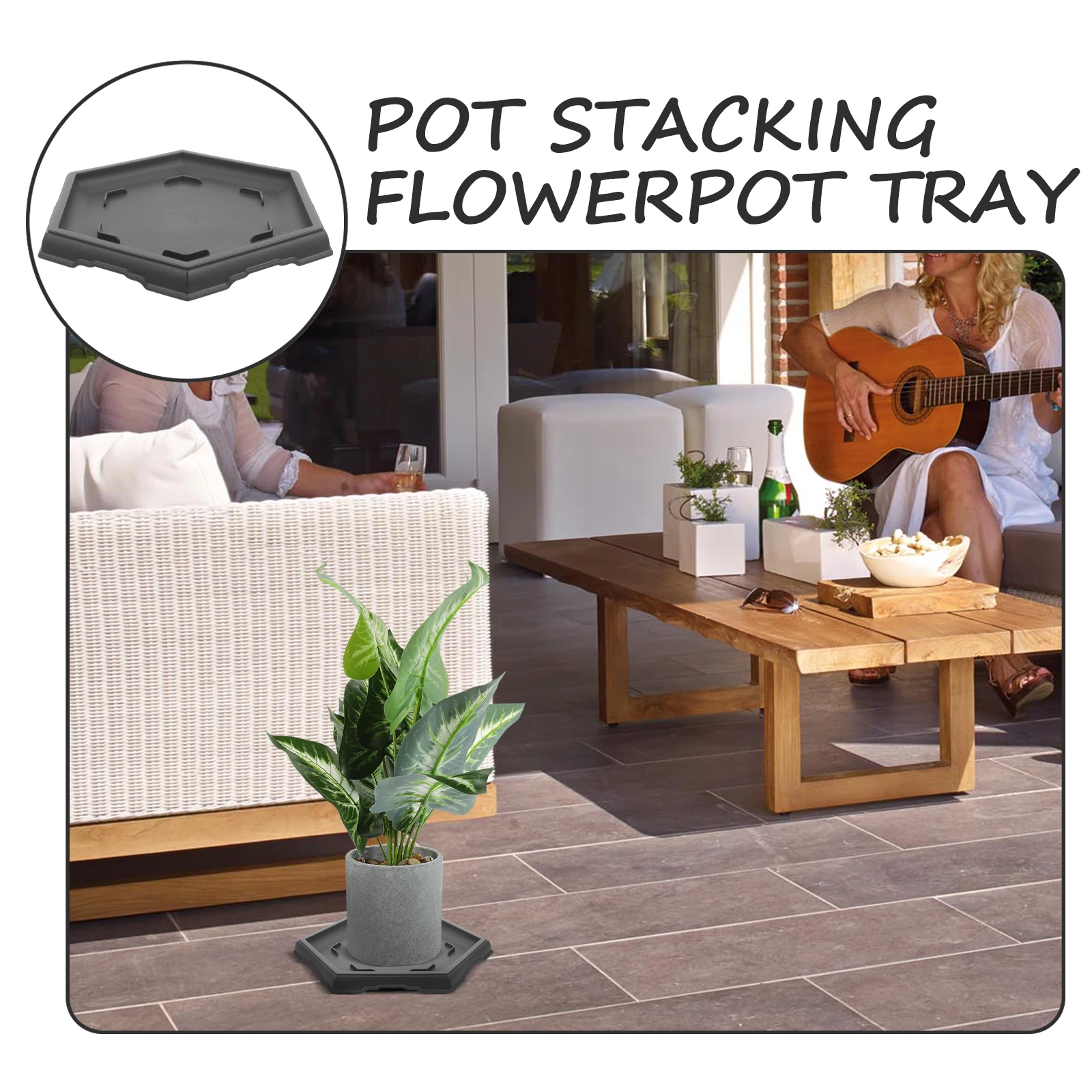 

2pcs Hexagonal Plant Saucer Durable Water Drip Tray For Indoor Outdoor Flower Pots Bonsai Anti-Wear Design Keep Floor Clean