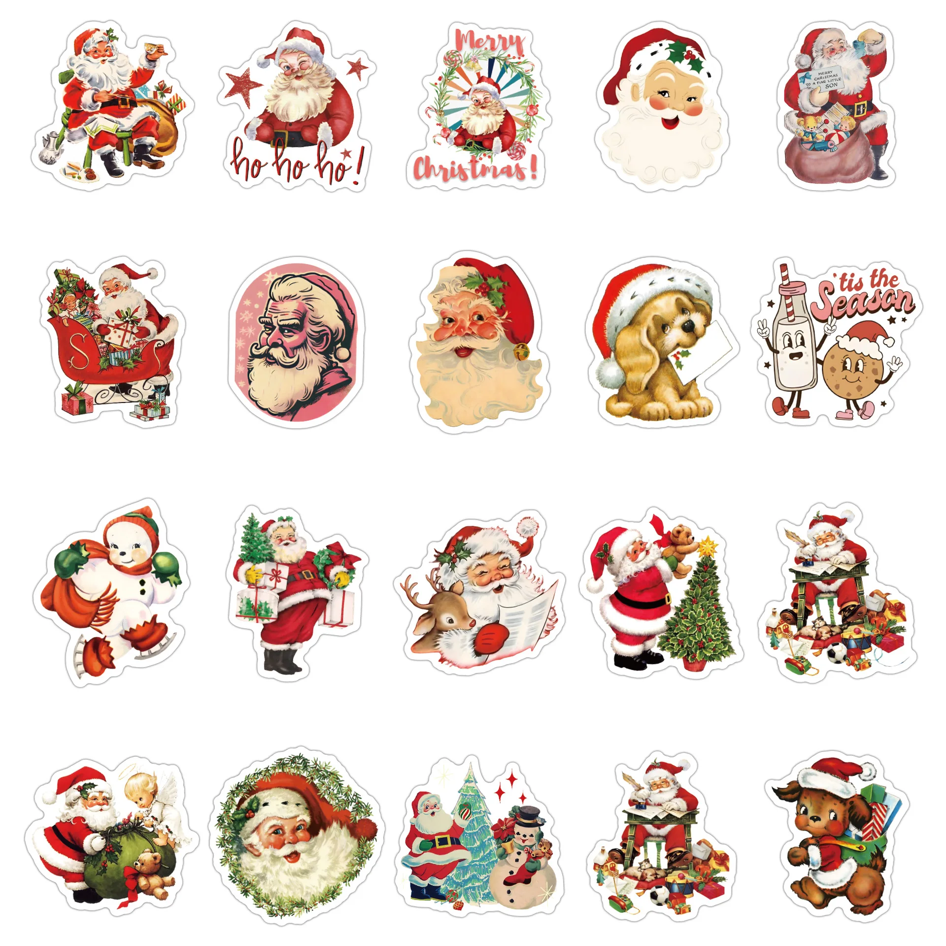 Imagem -04 - Engraçado Bonito dos Desenhos Animados Natal Adesivos Faça Você Mesmo Papelaria Impermeável Decalques para Crianças Laptop Geladeira Bagagem Brinquedos 60 Pcs