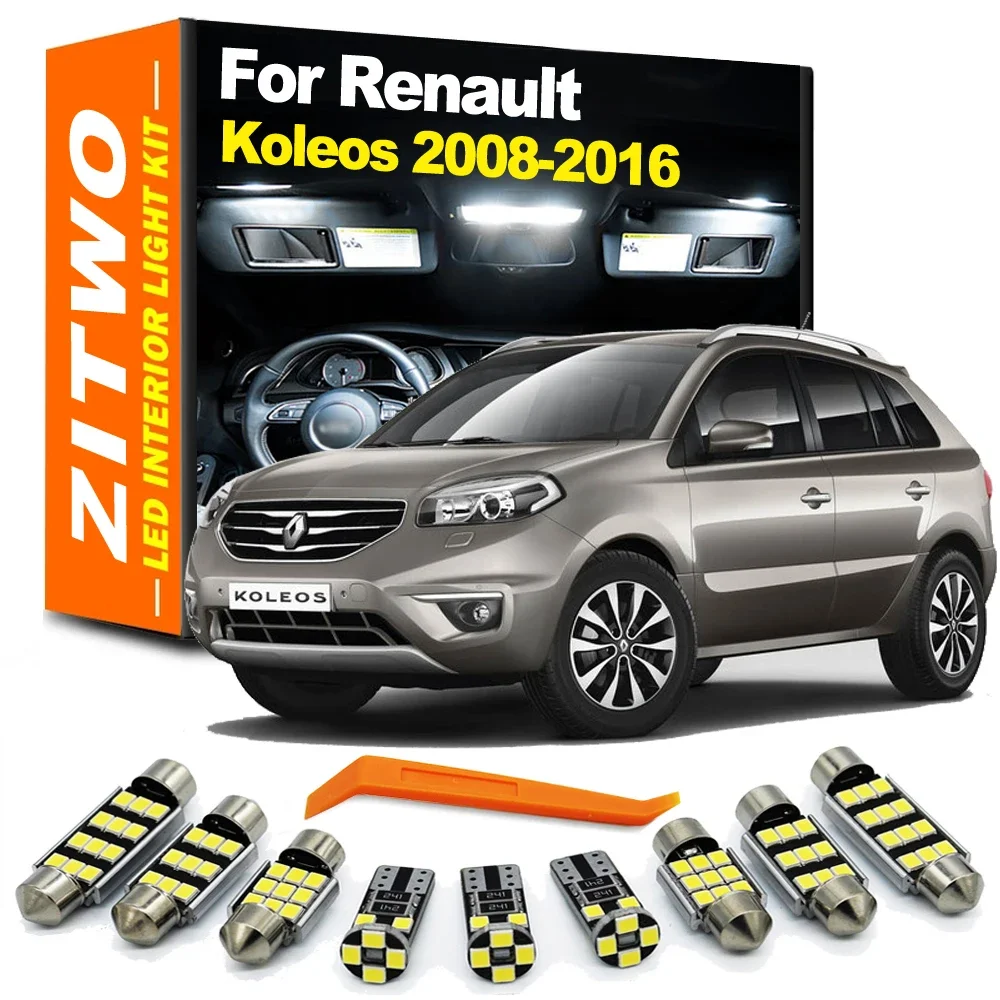 

13Pcs For Renault Koleos 2008 2009 2010 2011 2012 2013 2014 2015 2016 LED Interior Light Dome Door Trunk Sunvisor Bulb Kit