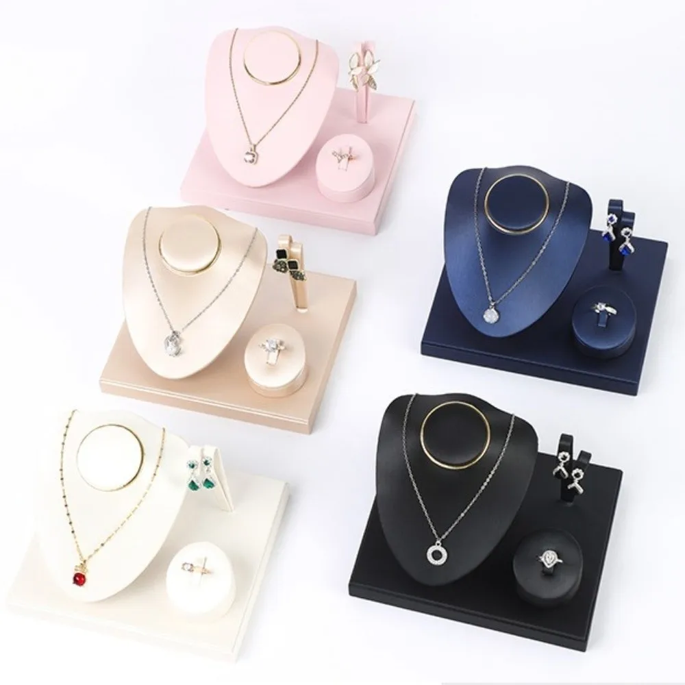 

Fashion Combination Set Jewelry Rack PU Leather Multi-purpose Counter Showcase Props Ornaments European-style