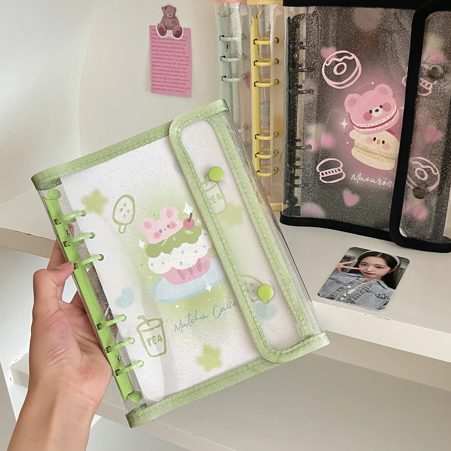 A6 Double Buckle Binder Photo Card Collection Book Postcard Organizer Diary Notebook School Stationery