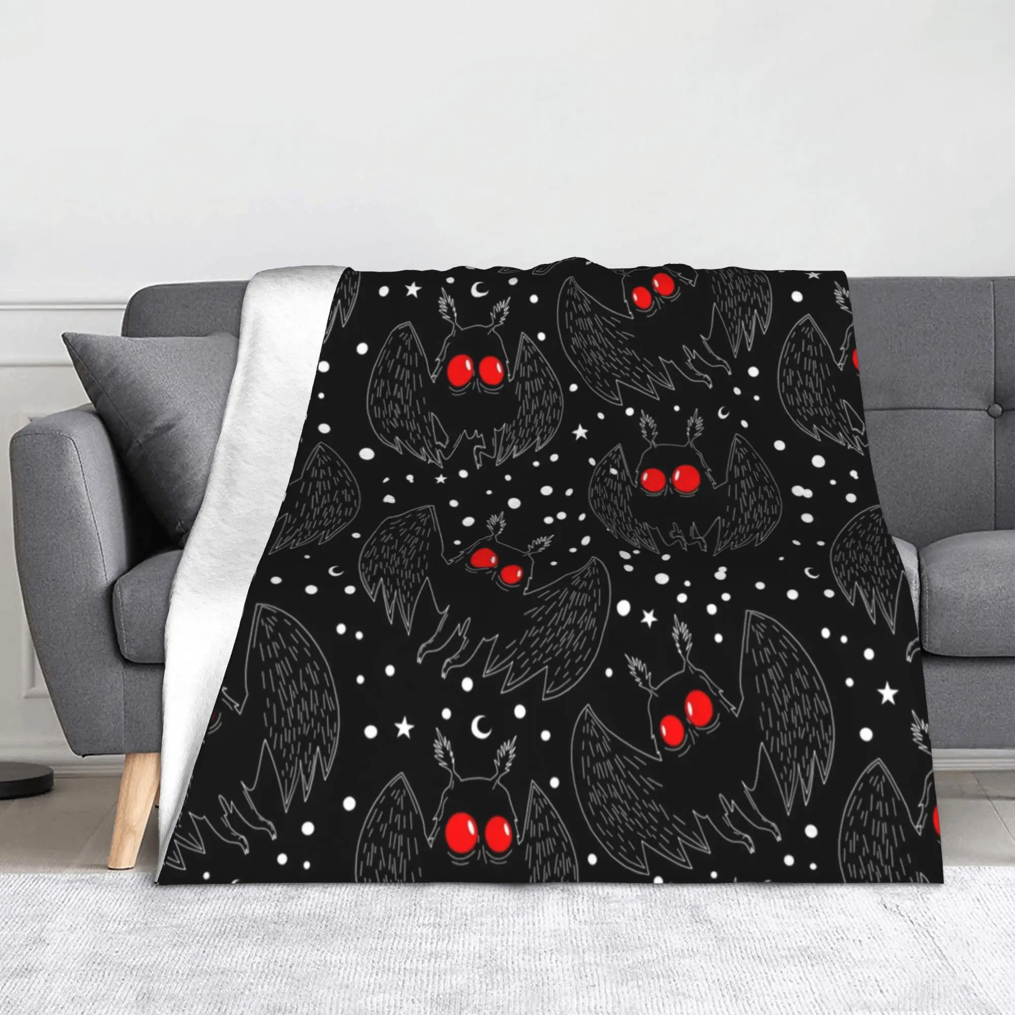Mothman Night Supernatural Flannel Throw Blankets  Blankets for Home Car Super Warm Bed Rug