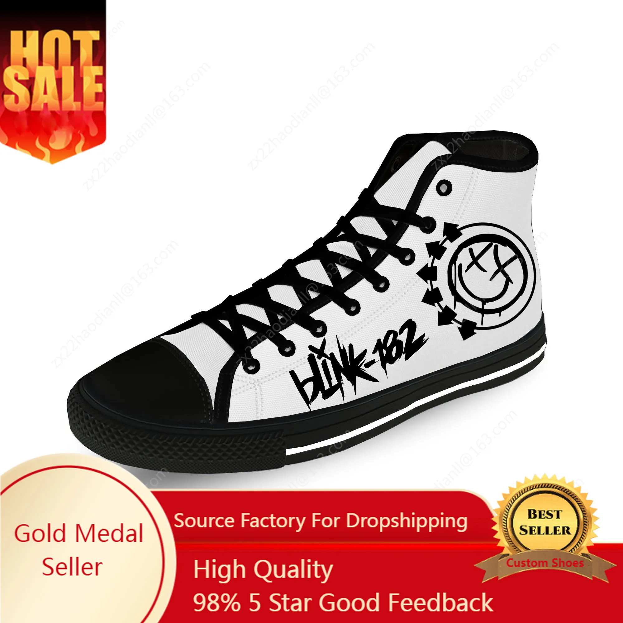 

Blink 128 High Top Sneakers Mens Womens Teenager Casual Shoes Canvas Running Shoes 3D Print Cosplay Breathable Lightweight shoe