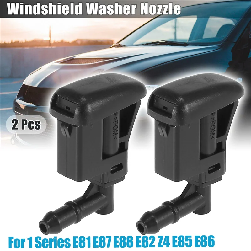 1 Pair for - 1 Series E81 E87 E88 E82 Z4 E85 E86 Windshield Washer Sprayer Nozzle Jet Front Window New