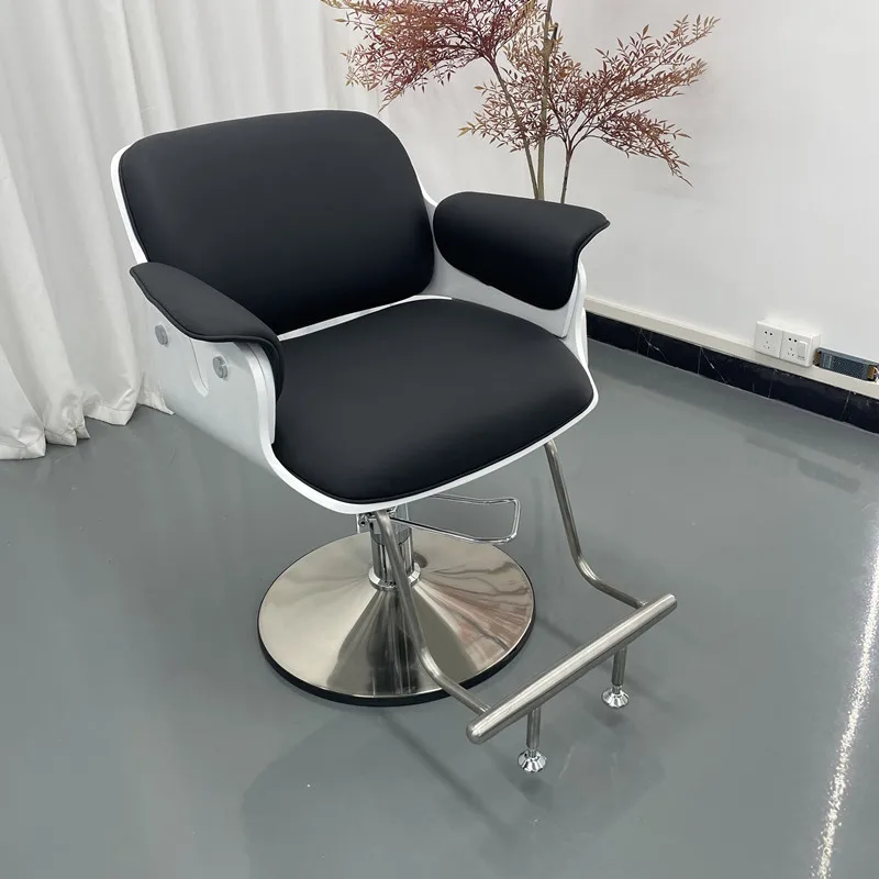 

Reclining Vintage Barber Chair Stylist Hairdresser Hydraulic Makeup Chair Manicure Round Wheel Poltronas Barbershop Furniture