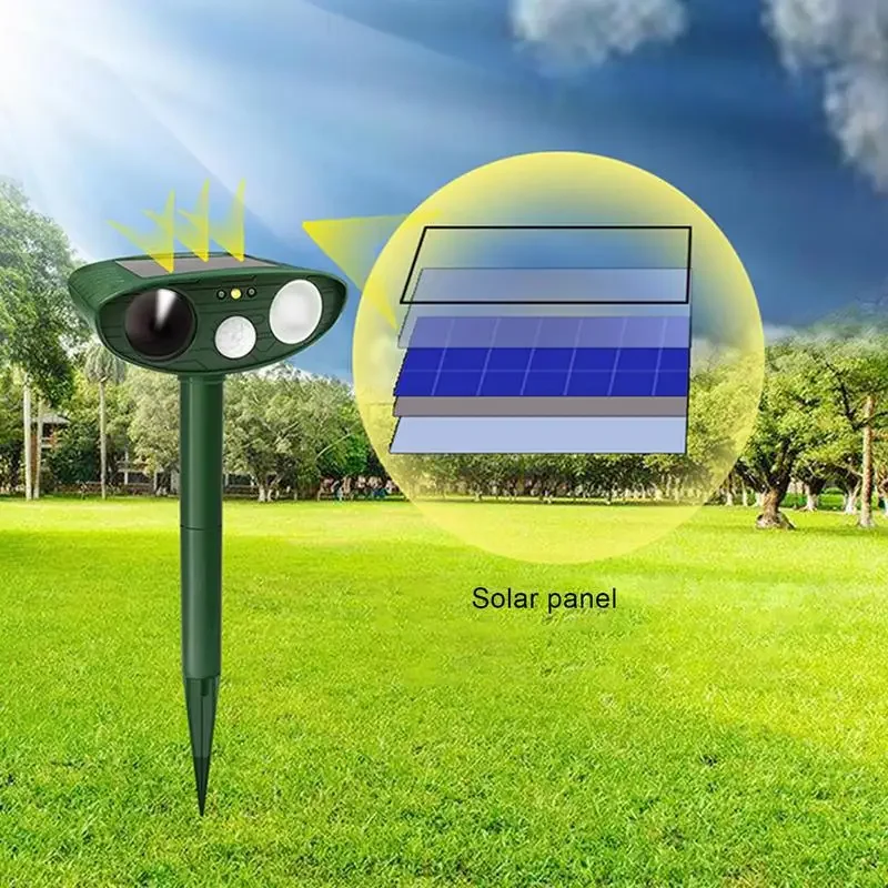 Ultrasonic Cat Dog Repellant Outdoor Solar Power Rechargeable Garden Repellers Cat Deterants for Animals