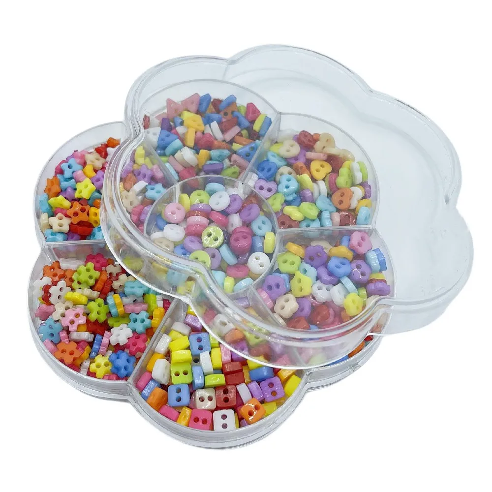 350pcs/box mix mini Buttons For DIY Doll Clothes Heart Candy Color 2 Holes Card Making Scrapbooking Buttons Sewing Accessories