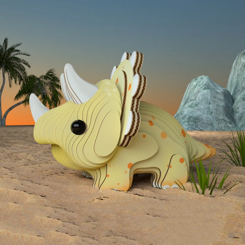 

Dinosaur 3D Cardboard Dinosaur Puzzle Three-dimensional Montessori Dinosaur 3D Paper Puzzle Assembly Paper Animal Model