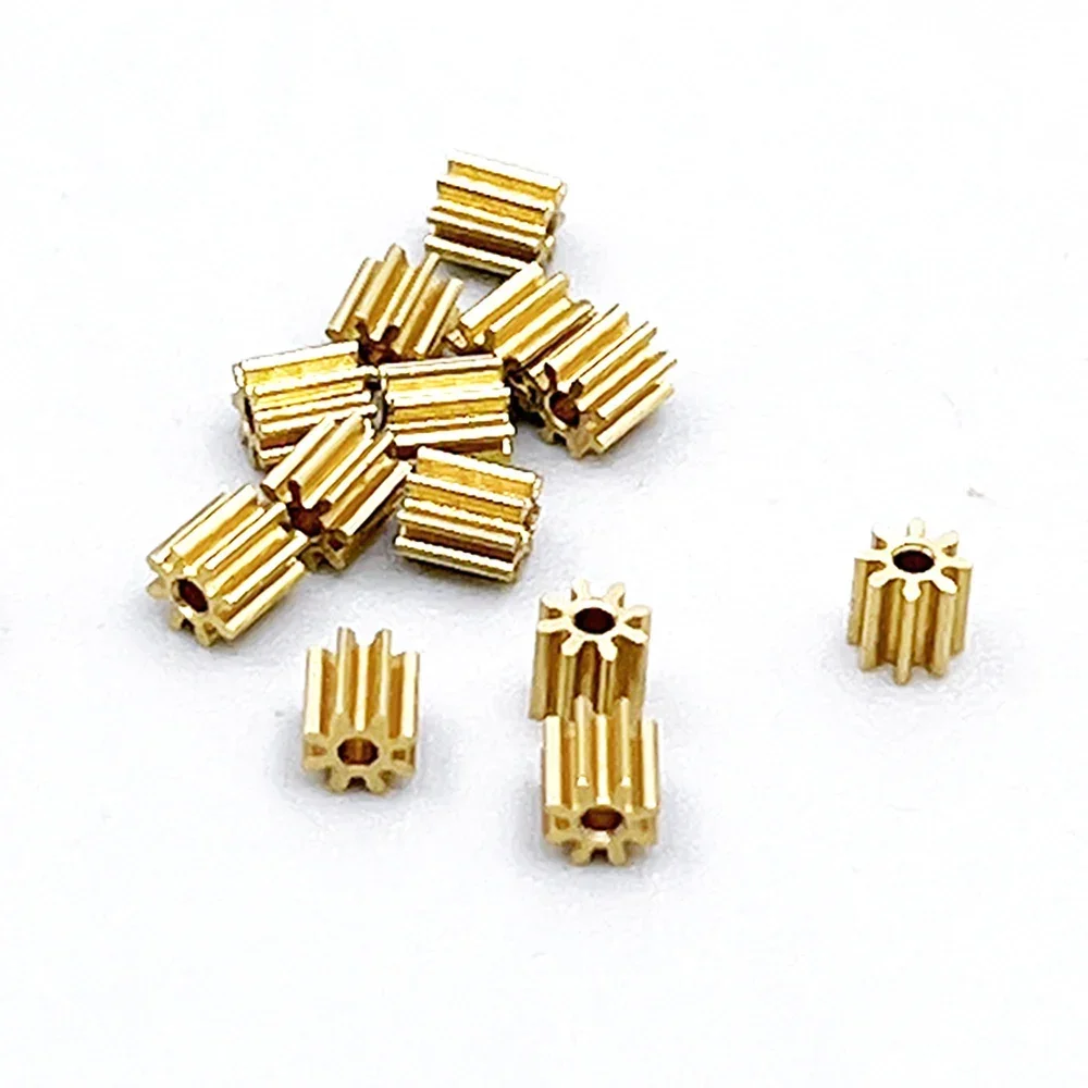 5pcs/lot 0.3 Modulus  8T 9T 10T 11T 12T 13T 14T 15T 16T 18T Teeth Metal Copper Gear Spindle Gearwheel Fit 1mm 1.5mm 2mm Shaft