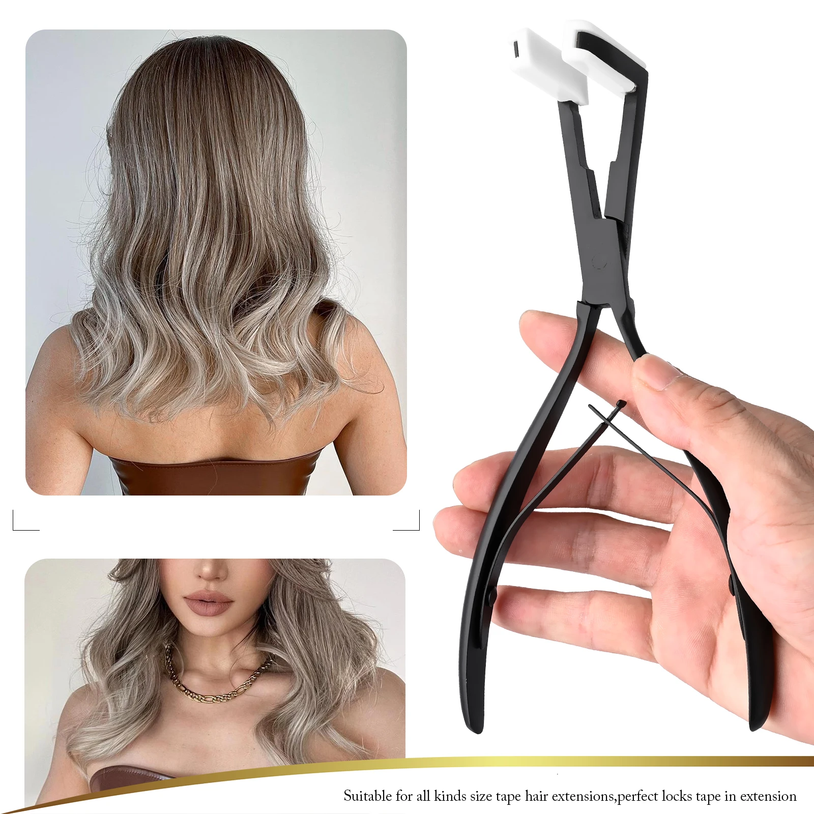 ARLANY Tape in Hair Extension Pliers Stainless Steel Hair Extension Tool Sealing Pliers for Tape in Extension Hair Styling