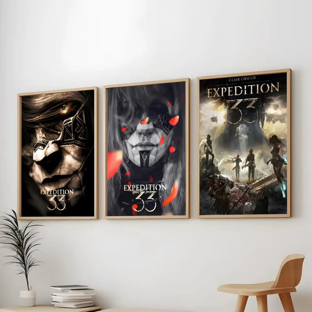 Game C-Clair Obscur E-Expedition 33 fantasy Painting Calligraphy Modern Aesthetic Wall Art Print Trendy Bedroom Home Decor Gift