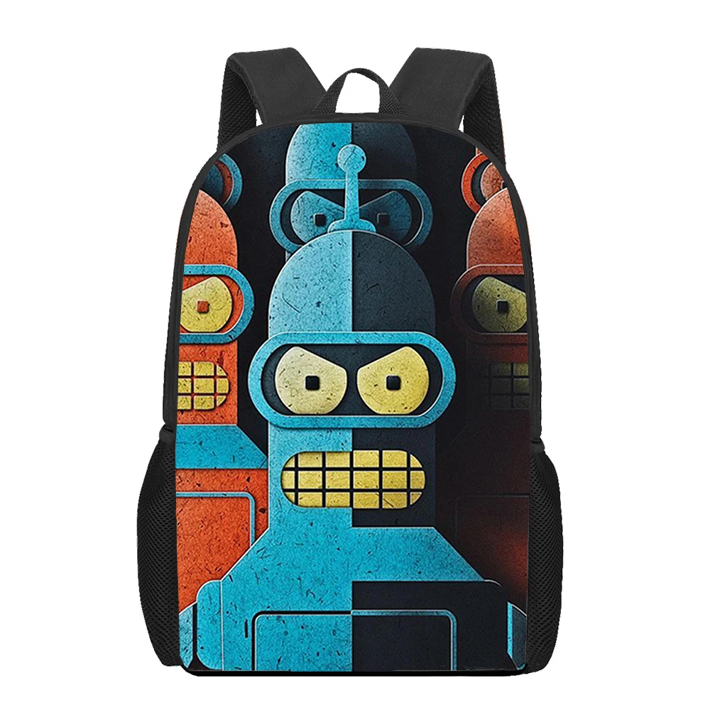 Bender Bending Rodriguez 3D Print School Bags para Meninos e Meninas Adolescentes, Mochila Infantil, Bolsa de Livro, Mochila de Estudante, Mochila Única