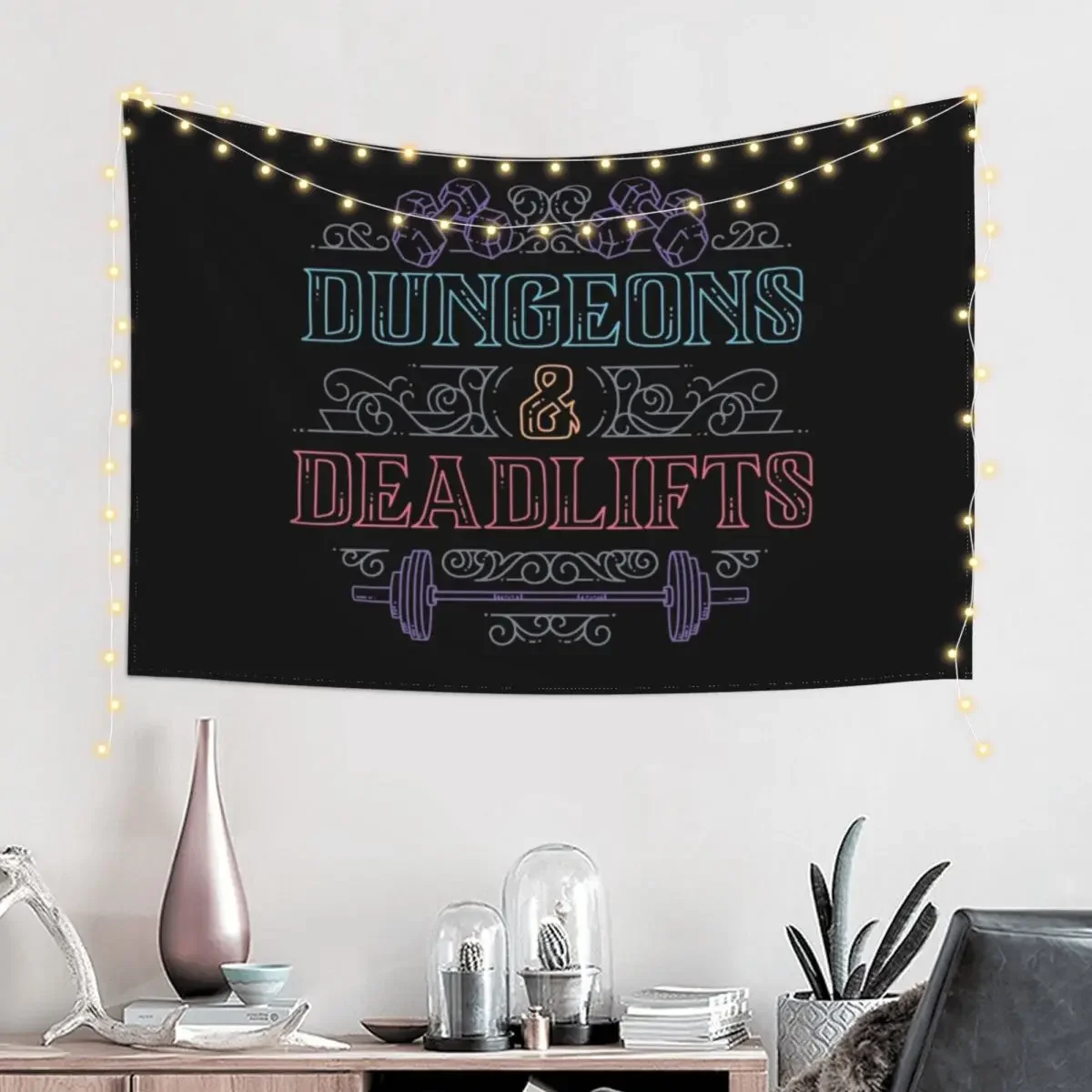 Dungeons and Deadlifts Tapestry Wallpapers Home Decor Aesthetic Home Decor Cute Room Decor Things To Decorate The Room Tapestry